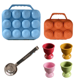 Pack Codette 1 boîte 6 œufs 1 boite 12 oeufs 4 coquetiers et 1 casse œuf